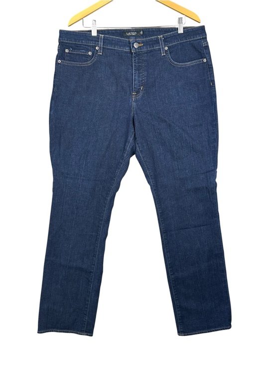 Lauren Ralph Lauren Denim - LRL Ralph Lauren Jeans Womens 18 Blue Dark Wash Straight Leg Denim Stretch